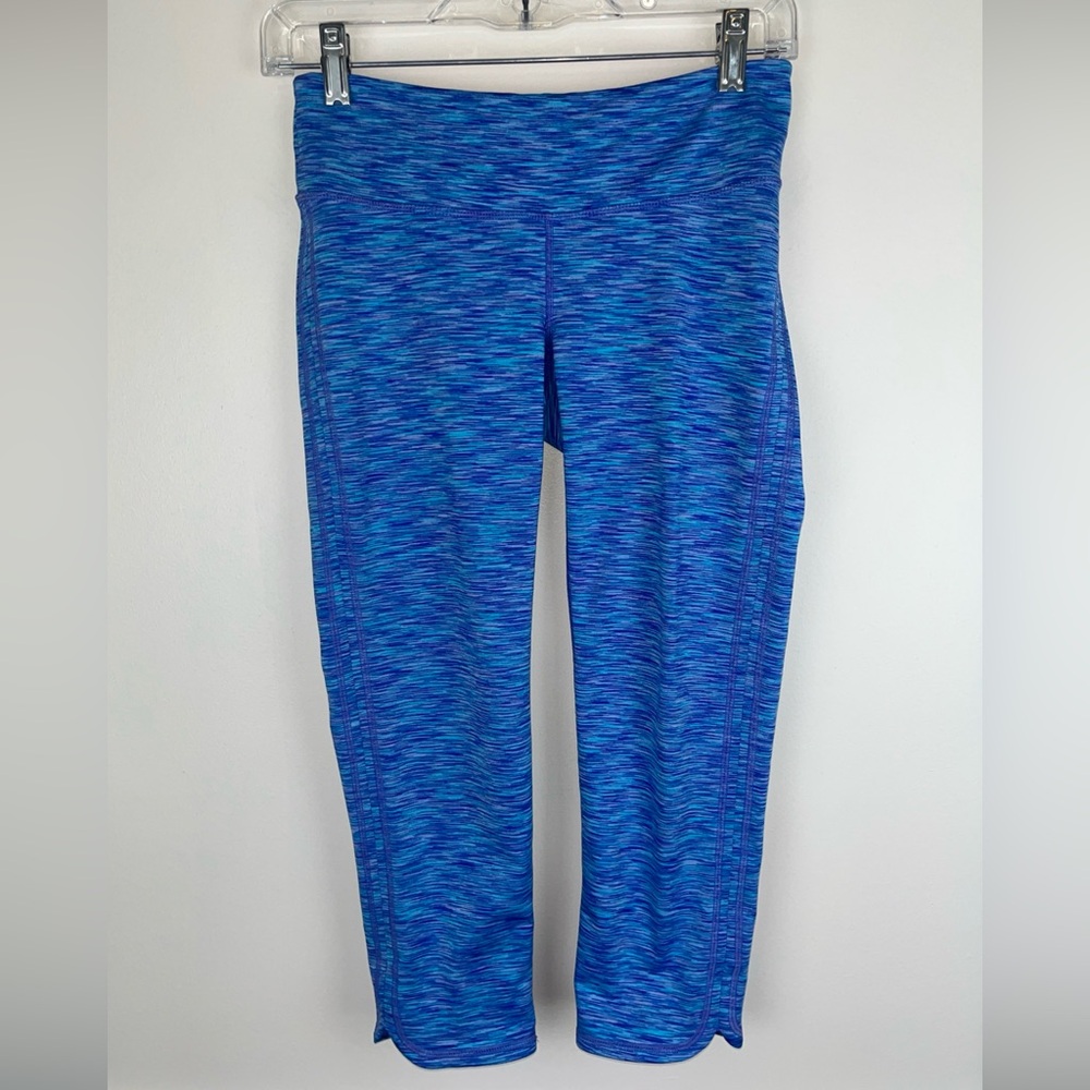 Lilly Pulitzer Luxletic Weekender Iris Blue Space Dye Cropped Leggings Sz Small